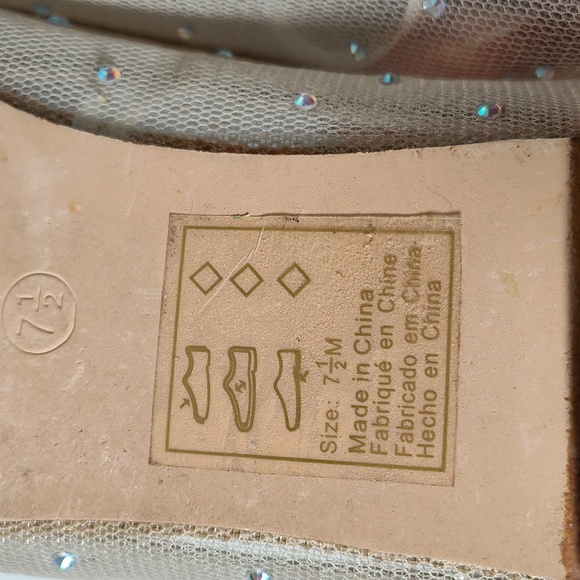 David's Bridal Illusion Toe Cap Crystal Embellished Ballet Flats 7.5 - Picture 11 of 12